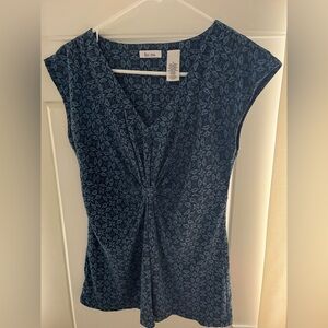 Liz & Co Blue Blouse Size M